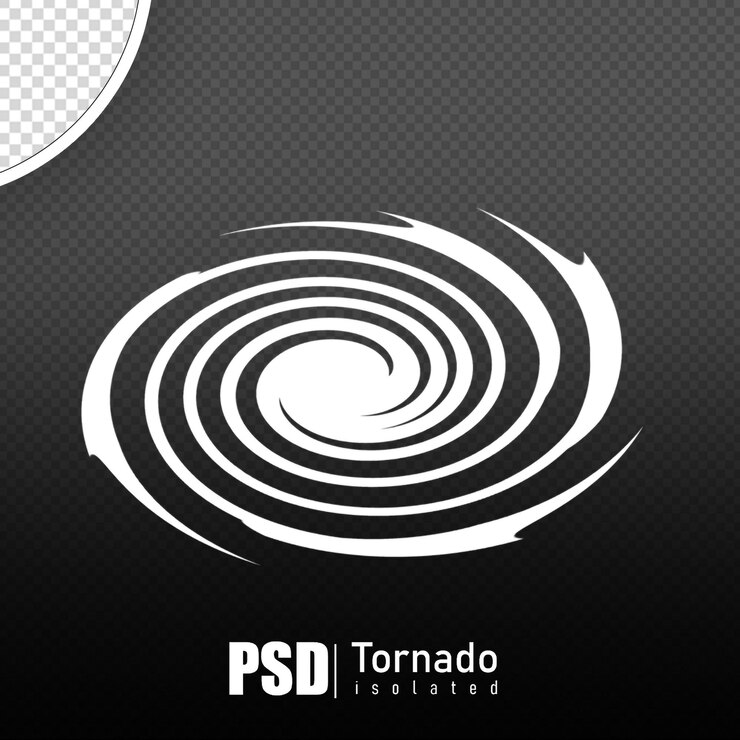 PSD psd торнадо изолированный 3d рендеринг реалистичный без фона