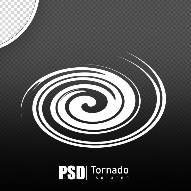 PSD psd торнадо изолированный 3d рендеринг реалистичный без фона