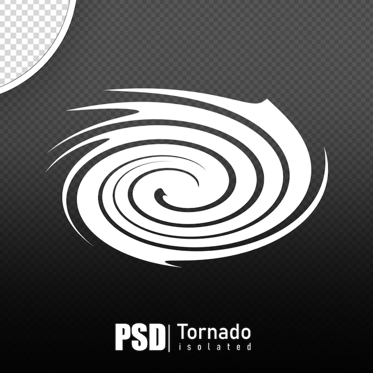 PSD psd торнадо изолированный 3d рендеринг реалистичный без фона