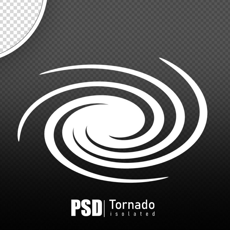PSD psd торнадо изолированный 3d рендеринг реалистичный без фона