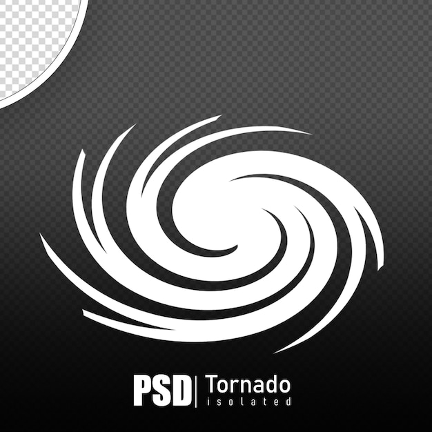 PSD tornado isolated 3d render realistic with no background