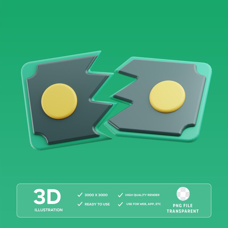 PSD psd 어진 지폐 3d 일러스트레이션