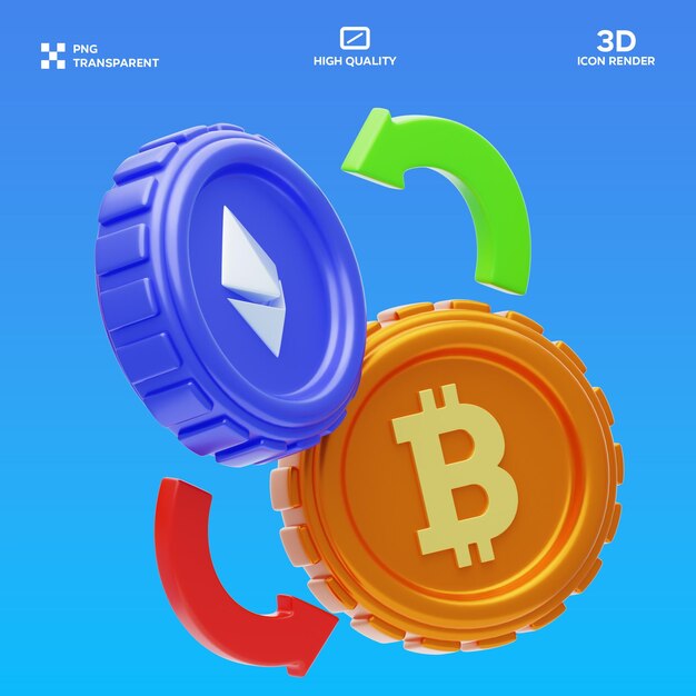 PSD Trading Pair 3D-illustratie