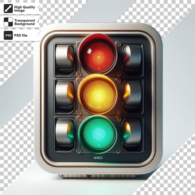 Psd traffic light on transparent background with editable mask layer