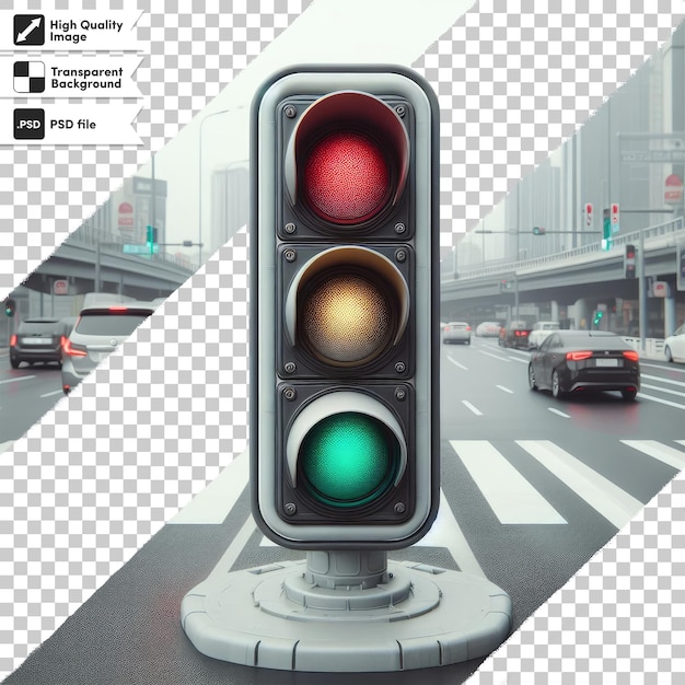 PSD psd traffic light on transparent background with editable mask layer