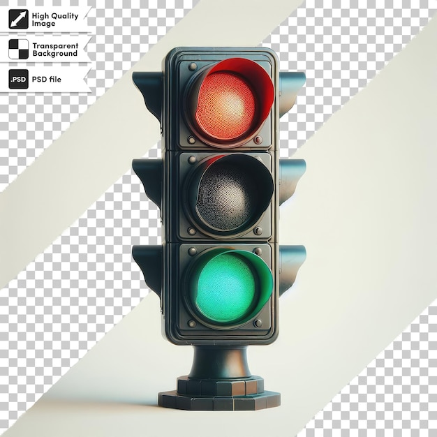 PSD psd traffic light on transparent background with editable mask layer