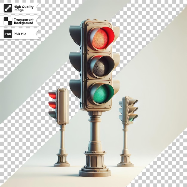 PSD psd traffic light on transparent background with editable mask layer