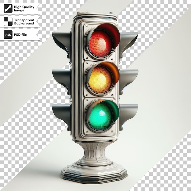 PSD psd traffic light on transparent background with editable mask layer