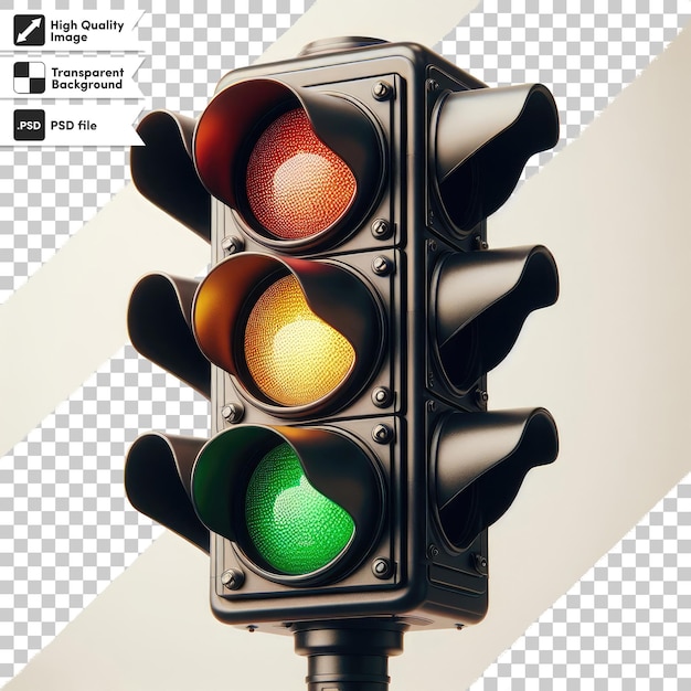 PSD psd traffic light on transparent background with editable mask layer