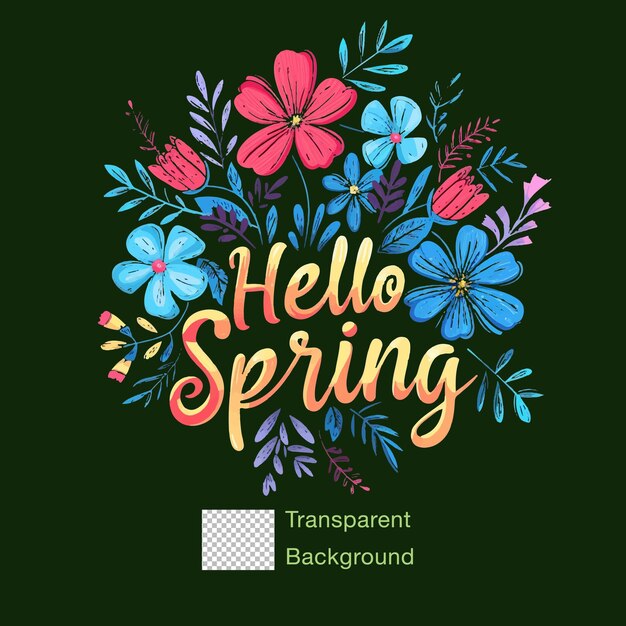 PSD psd transparante achtergrond hello spring typografie