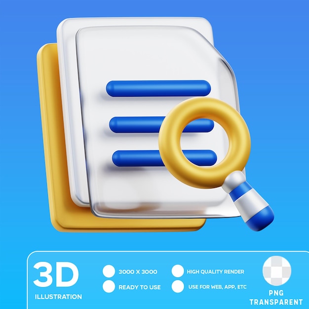 Psd transparency document 3d illustration