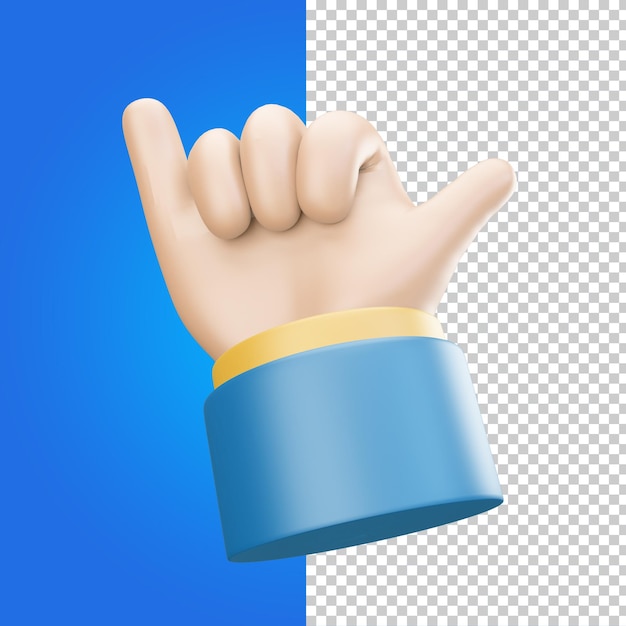 PSD psd transparent 3d icon illustration relax hand