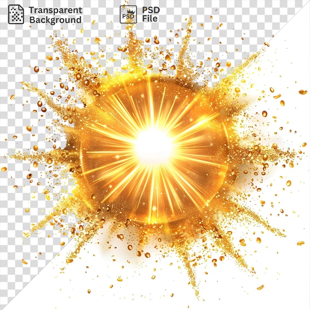 PSD psd transparent background abstract sun flare vector symbol solar gold flash of the sun