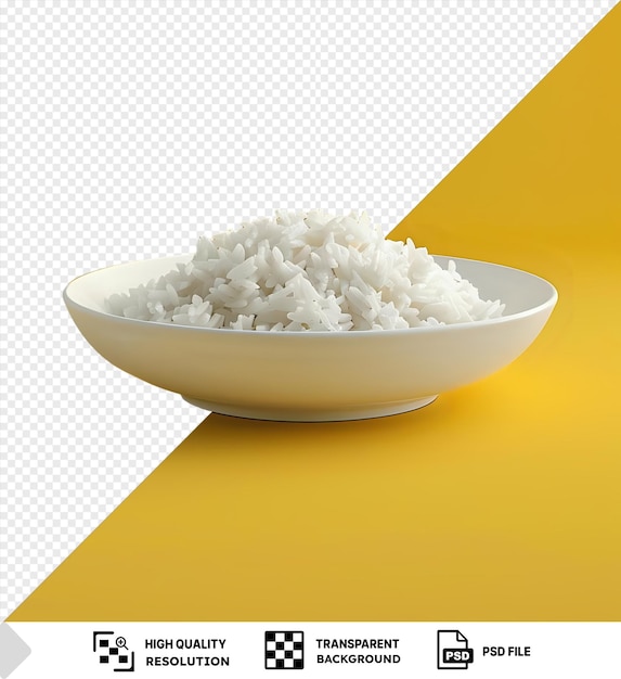 PSD psd transparent background mockup of a plate of raw rice png psd