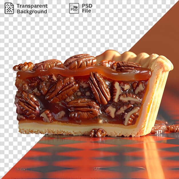 Psd transparent background scrumptious slice of pecan pie