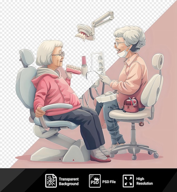 PSD psd transparent background teeth restoration in a dentists chair png