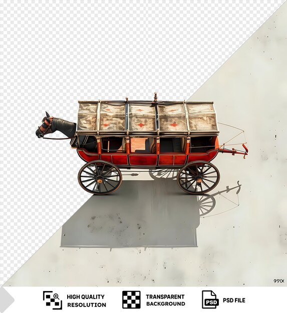 PSD psd sfondo trasparente pittura ad acquerello di una carrozza trainata da cavalli nel centro di firenze, italia png psd