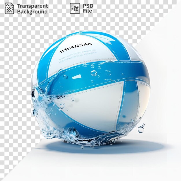 PSD psd transparent background with a volleyball ball and water splash