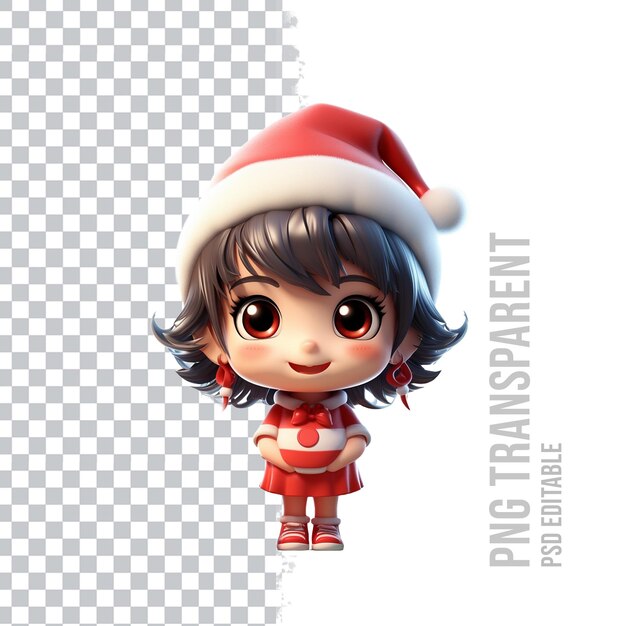 PSD 透明なクリスマスガール (psd)