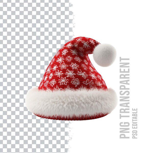 Psd transparent christmas hat