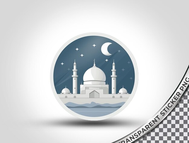 PSD psd transparent mosque sticker