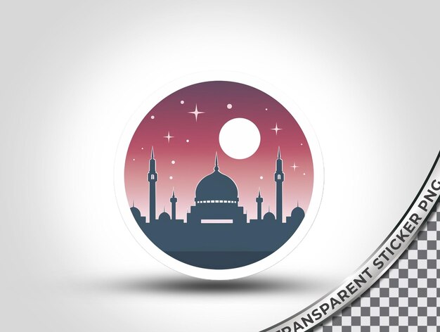 PSD psd transparent mosque sticker