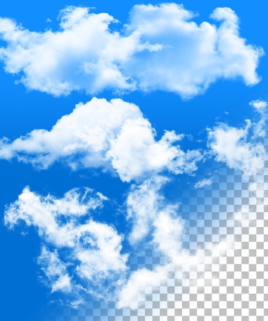 Psd transparent png cloud 3d rendre