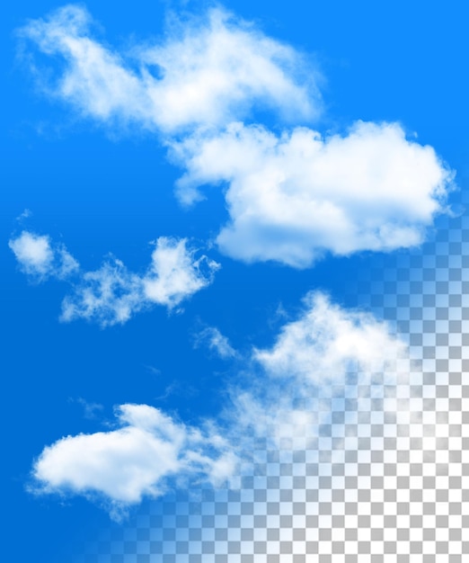 Psd transparent png cloud 3d rendre