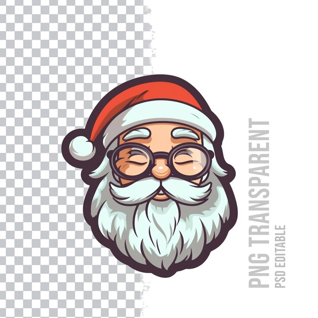 Psd transparent santa claus head sticker