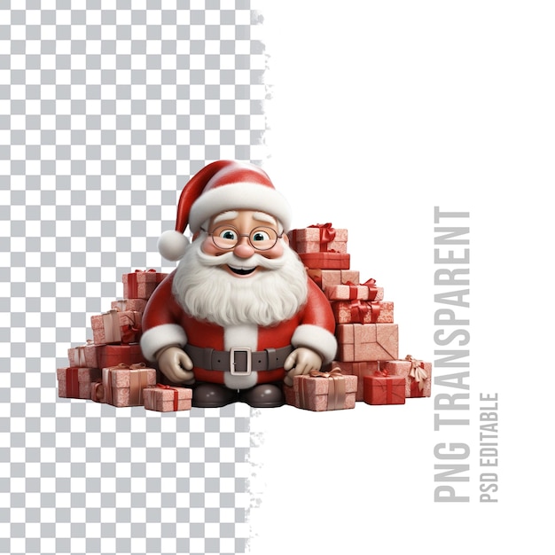 Psd transparent santa claus