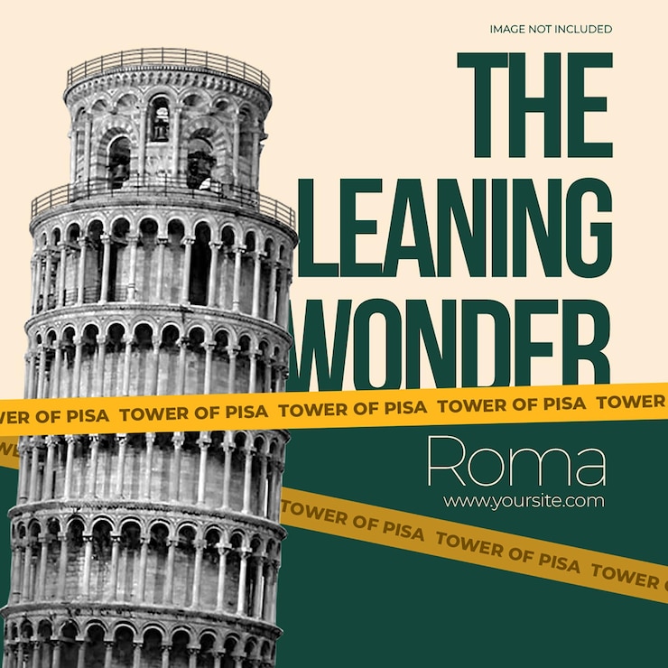 PSD psd travel the leaning wonder roma instagram post template
