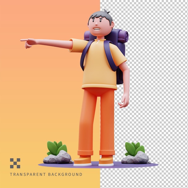 PSD 旅の方向を示す 3D イラスト