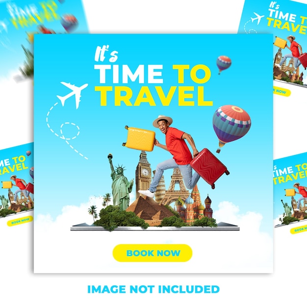 PSD psd travel social media post flyer template