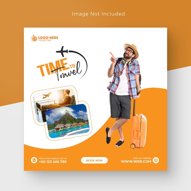 Psd travel social media post travel holiday vacations instagram post or travel agency post