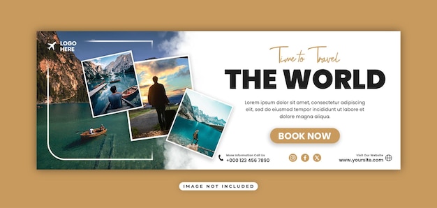 PSD travel and tourism facebook cover banner template