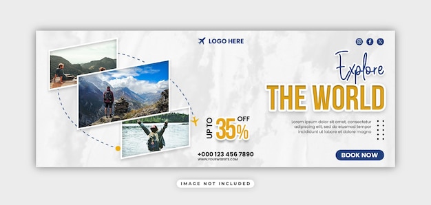 PSD travel and tourism facebook cover banner template