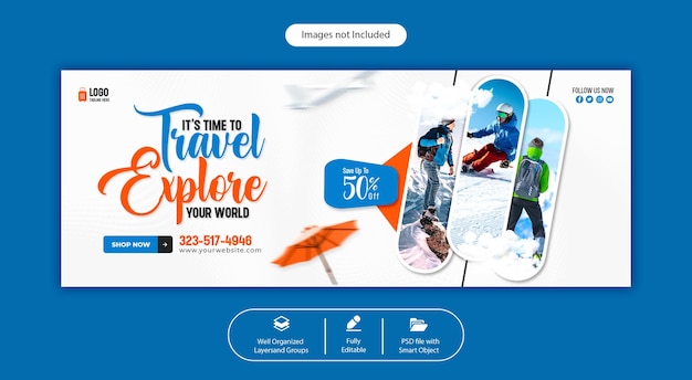 Psd travel and tourism facebook cover template