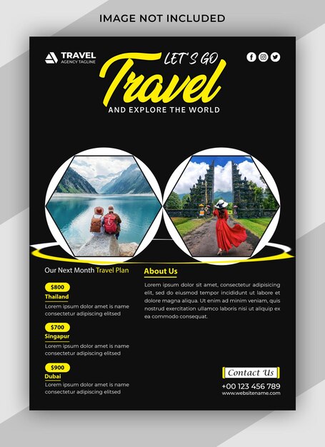 PSD psd travel and tourism instagram post or social media post template