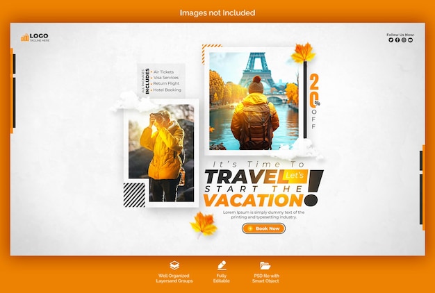 psd travel and tourism web banner template