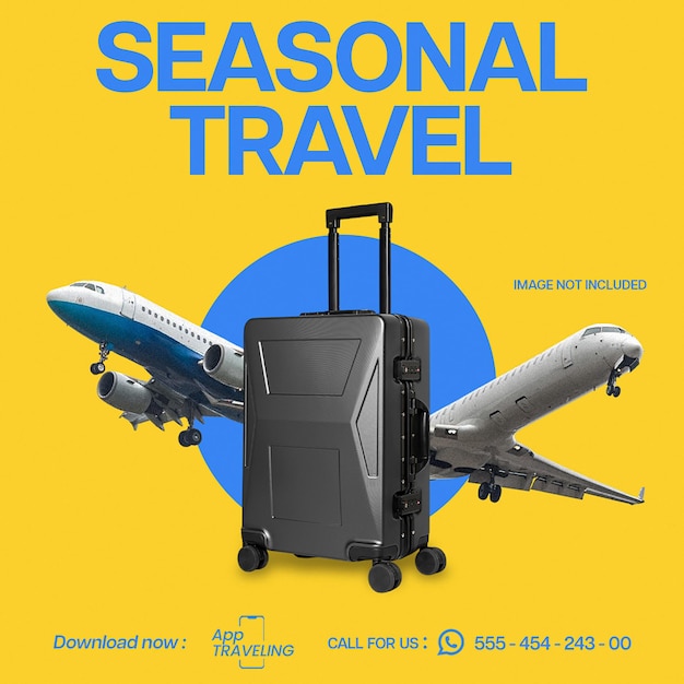 PSD Traveling and Tour Seasonal Design for Social Media and Instagram Post Template
