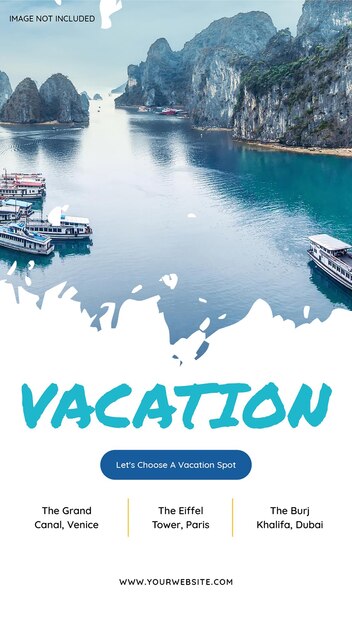 PSD psd traveling vacation typography design voor sociale media en instagram post template