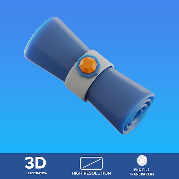 PSD treasure map 3D Illustration