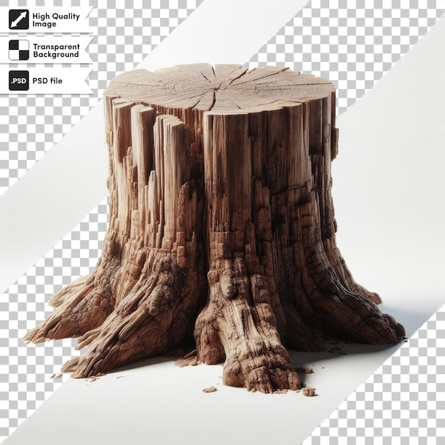 PSD psd tree trunkstump on transparent background with editable mask layer