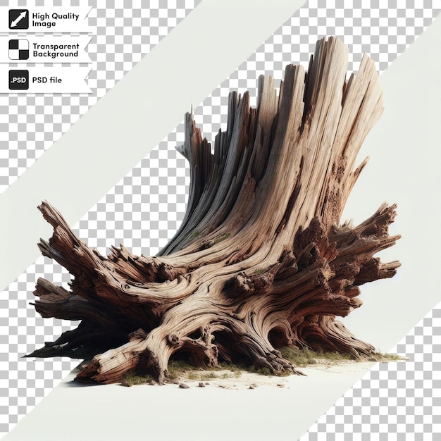 PSD psd tree trunkstump on transparent background with editable mask layer