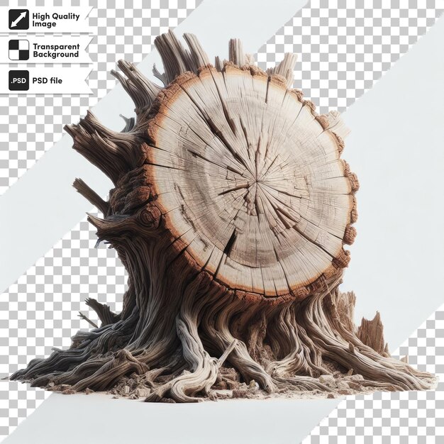 PSD psd tree trunkstump on transparent background with editable mask layer