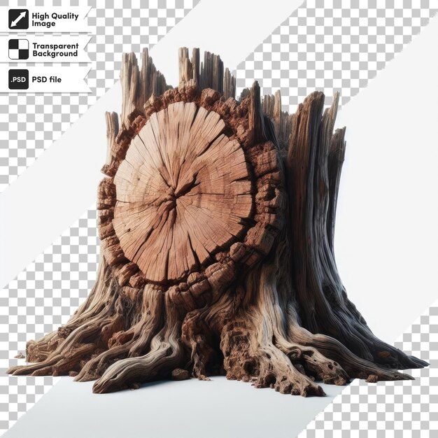 PSD psd tree trunkstump on transparent background with editable mask layer