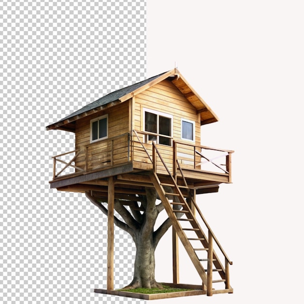 PSD psd of a treehouse house on transparent background
