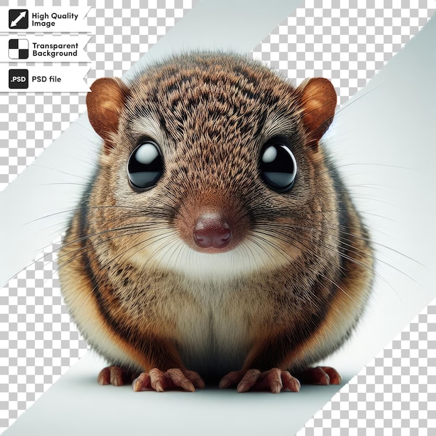 Psd treeshrew tupaia javanica on transparent background with editable mask layer