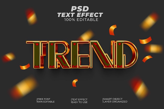 Psd trend 3d teksteffectstijl