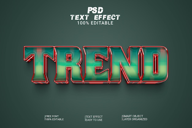 PSD psd trend bewerkbare tekststijl 3d-effect